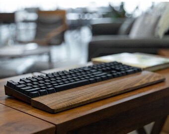 Zebra 61 Walnut Zebra Yellow Rose Wood Wrist Rests for 60% 61 64 Mechanical Gaming Keyboard Typing Balancing 