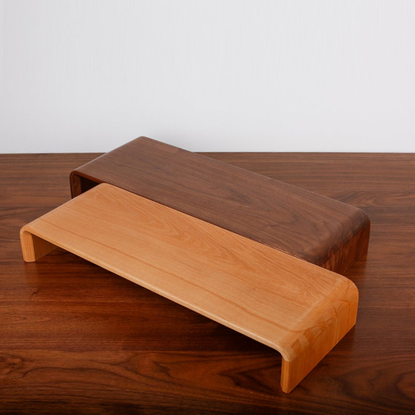 Wooden Monitor Stand Beech/Black Walnut/Cherry Wood Computer Etsy