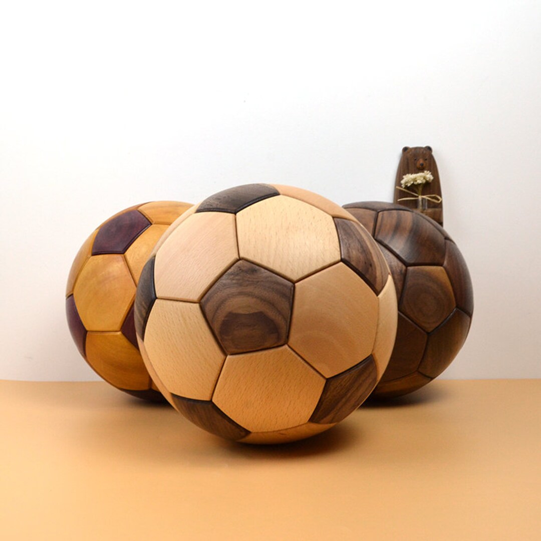 Wooden Soccer Ball, Desk Decor, Home Decor, Nordic Design, Unique Gift