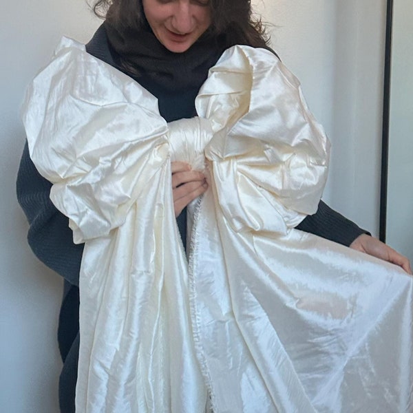Christmas Big White Ribbon Ivory Silk Taffeta White Bow Christmas Giant Satin Bow Christmas Decor Christmas Tree Topper Large Satin Coquette