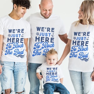Personalized Funny Cruise Shirt Family We're Just Here To Rock The Boat Shirt Group Matching Cruise Shirt Travel Shirt Couples Cruise Shirt