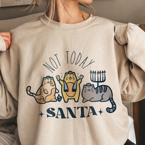 Funny Hanukkah Santa Sweatshirt Hanukkah Sweater Funny Hannukah Sweater Hanukkah Sweatshirt Nes Gadol Hanukkah Shirt Hannukah Shirt Santa