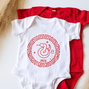 Body del Año de la Serpiente, lindo traje para bebé, camiseta del Año Nuevo chino 2025, body lunar para bebé, camiseta de Año Nuevo con piel de conejo, camiseta del Año de la Serpiente 2025
