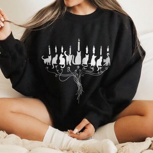 Funny Hanukkah Sweater Cat Menorah Hanukkah Shirt Hannukah Sweater Hannukah Sweatshirt Chanukah Sweater Jewish Hanukkah gifts Hanukkah Cat