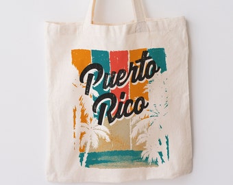 Puerto Rico Tote Bag Puerto Rico Gift Retro Aesthetic Tote Bag Cute Tote Bag Latina Tote Cotton Tote bag Canvas San Juan Gift Puerto Rican