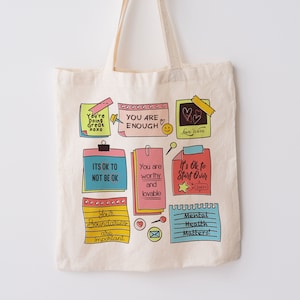 Mental Health Tote Bag Mental Health Shirt Note To Self Shirt Teacher School Counselor Emotion Motivational Shirt School Psychologist Tote