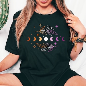 Subtle Lesbian Pride Shirt Moon Phases Lesbian Shirt Gay Pride shirt LGBTQ shirt Pride Merch Cute Lesbian Pride shirt Sapphic Society Shirt