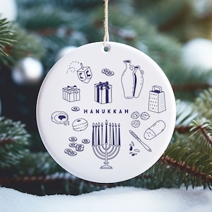 Hanukkah Elements Ornament Hanukkah Gift Happy Hanukkah Hannukah Decor Glass Ornament Acrylic Ceramic Menorah Star of David Hanukkah Tree