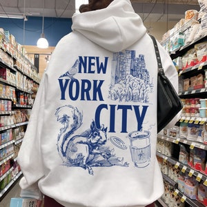 New York Sweatshirts New Yorker Shirt New York Hoodie New York T-shirt East Coast Shirt New York Lover Gift Back Printed Oversized Crewneck