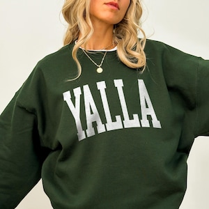 Yalla Sweatshirt Jüdisches Sweatshirt Hebräisches Sweatshirt Israel Kapuzenpullover Jejuda Geschenk Jüdischer Stolz Am Yisrael Chai Israelische Unterstützung Jehudaica