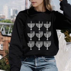 Menorah Sweatshirt Camisa de Hanukkah Camisa de Hanukkah Presentes de Hanukkah Feliz Hanukkah Suéter de Hanukkah Suéter de Chanucá 2023