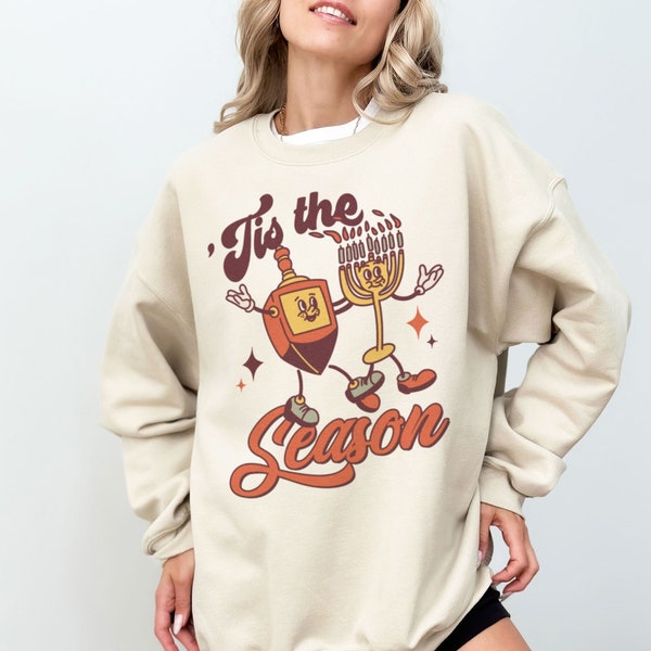 Hanukkah Sweater Retro Tis The Season Shirt Hannukah Sweater Hanukkah Sweatshirt Nes Gadol Hanukkah Shirt Hannukah Shirt Hanukkah Shirts