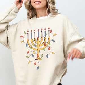 Menorah sweater light up top