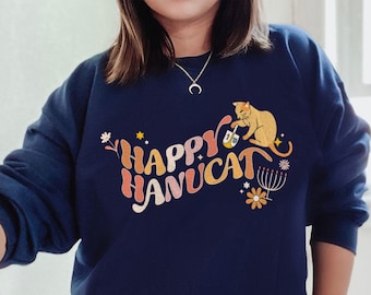 Funny Hanukkah Sweater Hanukcat Sweater Hannukah Sweater Hannukah Sweatshirt Chanukah Sweater Jewish Hanukkah gifts Hanukkah Pajamas חנוכה