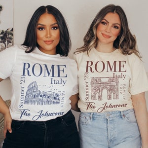 Rome Matching Vacation Shirts Custom Family Shirts 2025 Family Matching Shirts Family Rome Italy 2025 Summer Trip Shirt Italian Vacation Tee