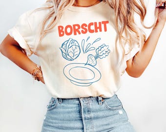 Borscht Shirt Comfort Colors Shirt Israel Shirt Hebrew Shirt Jewish Clothing Jewish Gift Hebrew T-Shirt Jewish Girl Israeli Shirt Visit