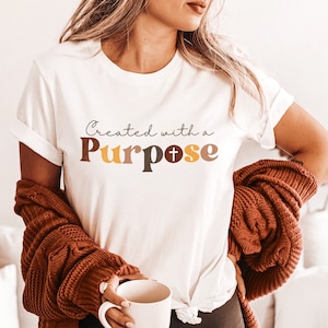 Created by God Shirt Christian Shirt God Shirt Faith Clothing Cross T-Shirt Christian Gift Religious Shirt Bible Verse Shirt Jesus tShirt