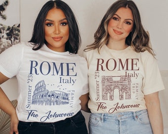 Rome Matching Vacation Shirts Custom Family Shirts 2025 Family Matching Shirts Family Rome Italy 2025 Summer Trip Shirt Italian Vacation Tee