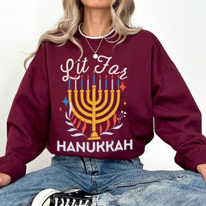 Lit for Hanukkah Shirt Hanukkah Sweater Menorah Shirt Hannukah Sweater Hanukkah Sweatshirt Hanukkah Shirt Hannukah Shirt Hanukkah Shirts