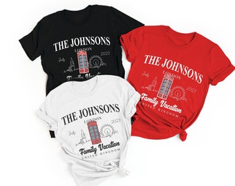 London Custom Matching Vacation Shirt Cruise Shirts 2026 Family Matching Shirts Family London UK 2026 Summer Vacation Shirts London Trip Tee