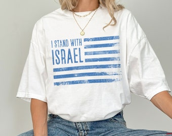 Chemise d’Israël Stand With Israel, Chemise juive, Tee-shirt israélien, T-shirt hébreu, Cadeau juif, T-shirt juif, Chemise Palestine libre attaquée