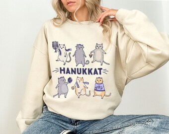 Hanukkat Sweater Meowzel Tov Shirt Hanukkah Sweater Hannukah Sweater Cat Hanukkah Sweatshirt Nes Gadol Hanukkah Shirt Hanukkah Shirts חנוכה