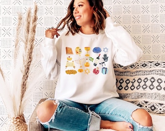 Happy Hanukkah Sweatshirt Hannukah Sweatshirt, Merry Christmas, Hanukkah Shirt Sameach Jew Shirt Jewish Gift חנוכ  חולצה chanukah Sweater