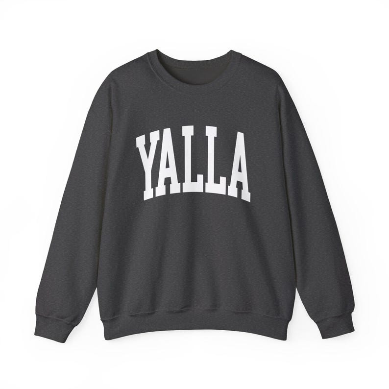 Yalla Sweatshirt Jewish Sweatshirt Hebrew Sweatshirt Israel Hoodie Judaica Gift Jewish Pride Am Yisrael Chai Israel Support Judaica Dark Heather