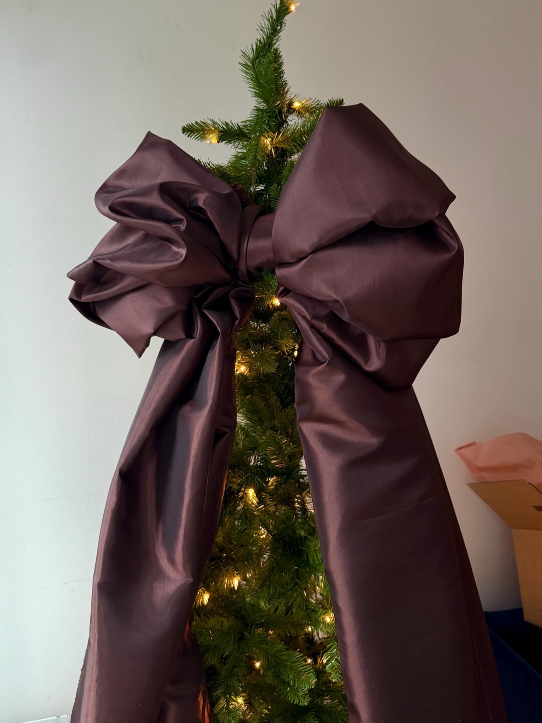 Christmas Big White Ribbon Ivory Silk Taffeta White Bow Christmas Giant ...