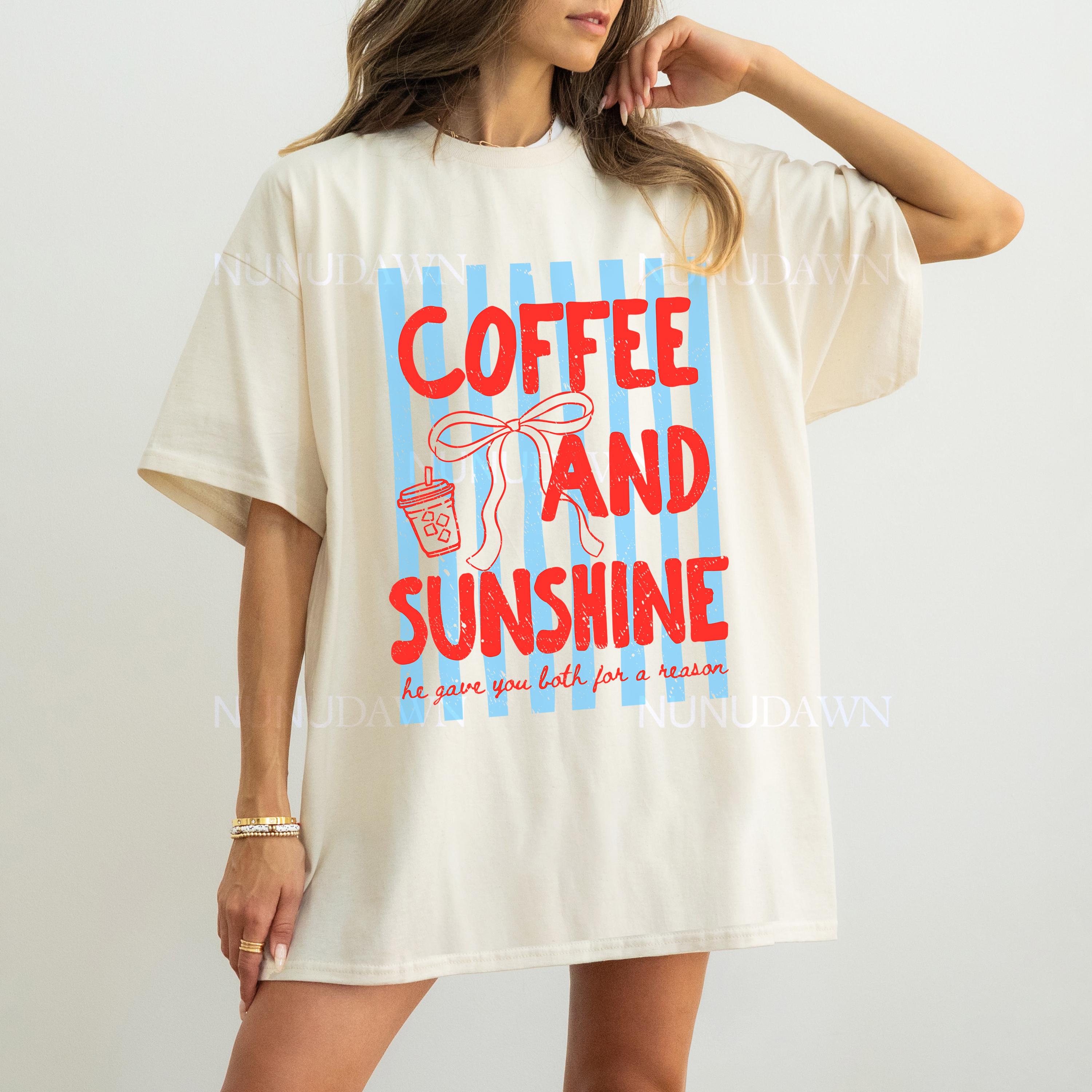 Iced Coffee Sunshine Shirt Comfort Colors Tee Retro Summer Graphic Tshirt Coffee Lover Gift Trendy Women Shirt