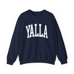 Yalla Sweatshirt Jewish Sweatshirt Hebrew Sweatshirt Israel Hoodie Judaica Gift Jewish Pride Am Yisrael Chai Israel Support Judaica Navy