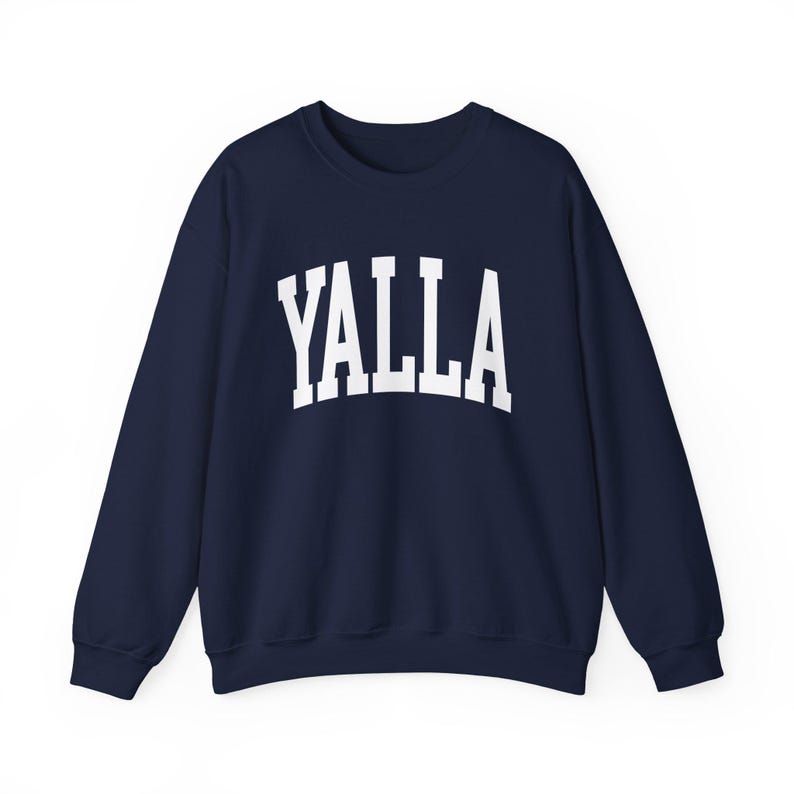 Yalla Sweatshirt Jewish Sweatshirt Hebrew Sweatshirt Israel Hoodie Judaica Gift Jewish Pride Am Yisrael Chai Israel Support Judaica Navy