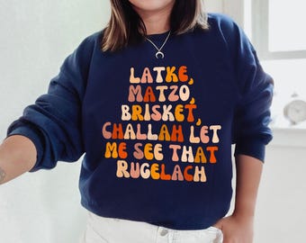 Hanukkah Sweater Latke Matzo Challah Shirt Hannukah Sweater