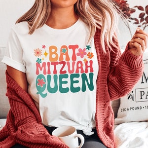 Custom Bat Mitzvah Shirt Matching Bar Mitzvah Shirts Jewish Birthday Bat Mitzvah Queen Israel Shirt Hebrew T-Shirt Gift for Bat Mitzvah Gift
