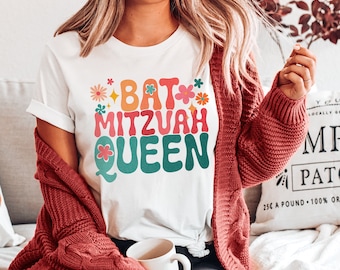 Aangepaste bat mitswa shirt bijpassende bar mitswa shirts Joodse verjaardag bat mitswa koningin Israël shirt Hebreeuws T-shirt cadeau voor bat mitswa cadeau