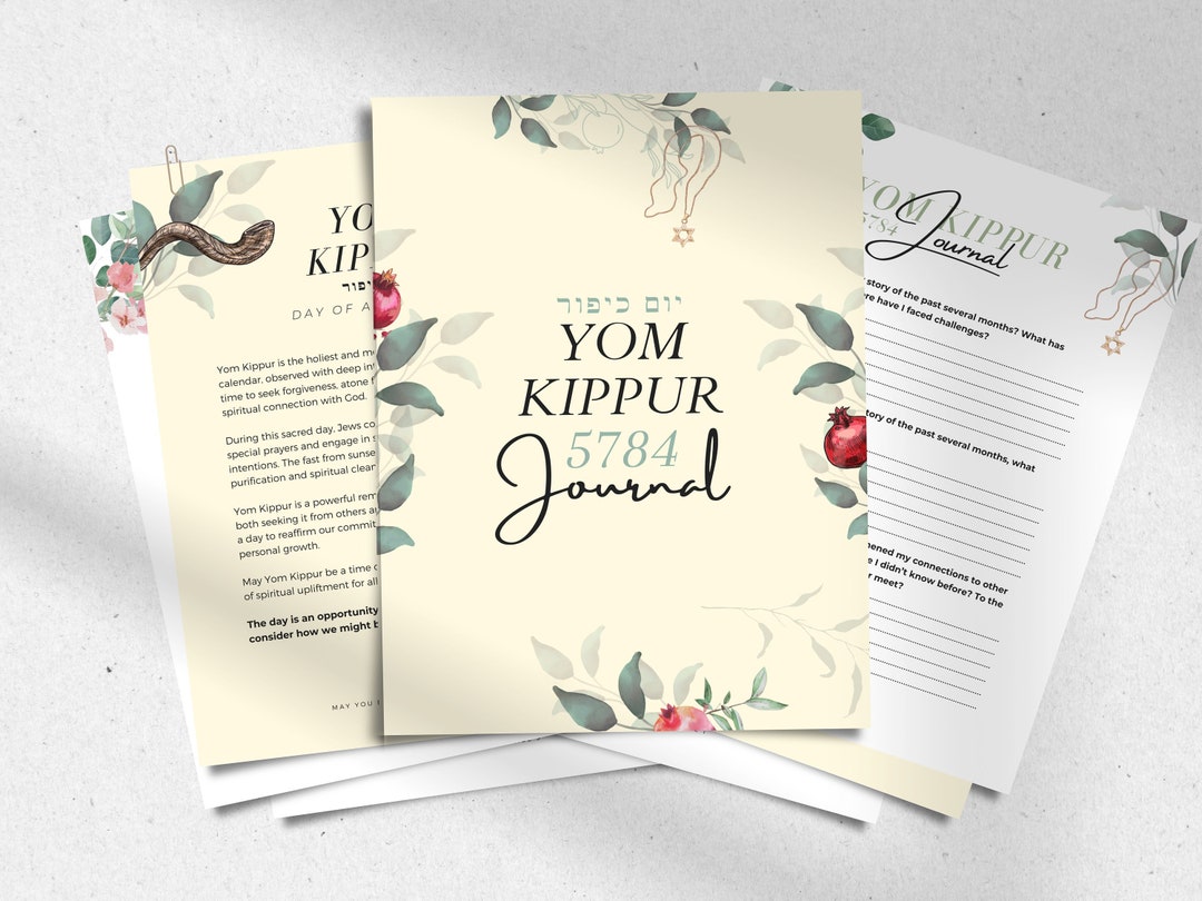 Yom Kippur Journal 2023 2024 Yom Kippur Study Rosh Hashanah New Year