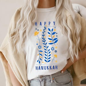 Happy Chanukka 2021, Chanukka Sameach Shirt, Challah, Chanukka Geschenk, Davidstern, Mazel Tov Urlaub, Jude, Dreidel, jüdisches Geschenk,חנוכה חולצה