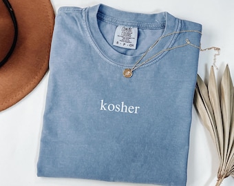Koosjer shirt Comfort kleuren shirt Hebreeuws shirt Joods shirt Israël shirt Joods cadeau Hebreeuws T-shirt Israëlisch shirt trots shirt שלום