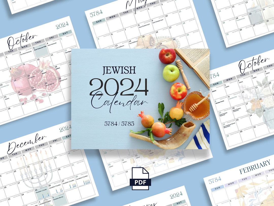 Jewish Calendar 2024 Monthly Planner Jewish Holidays Rosh Hashanah 5784