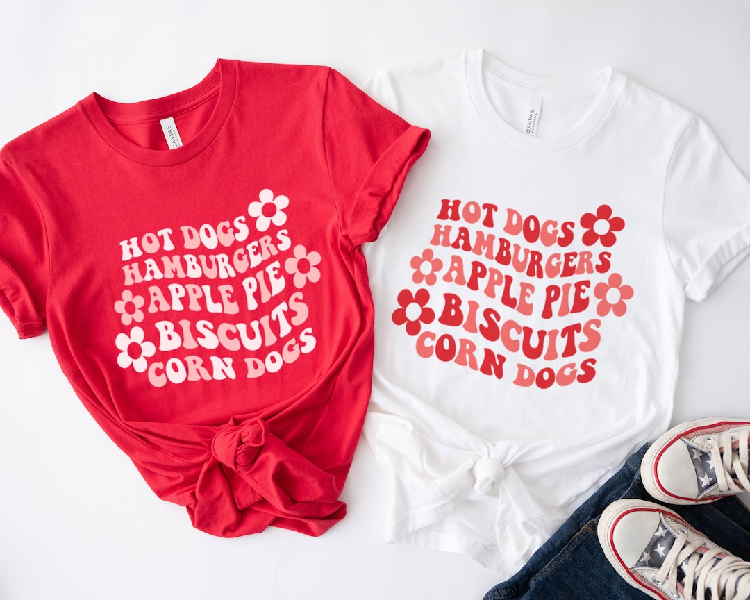 American Foods Shirt BBQ Hot Dogs Shirt Independence Patriotic Gift