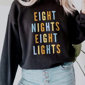 Sweter Chanuka Koszula Eight Nights Lights Sweter Chanuka Bluza Chanuka Sweter Chanuka Żydowskie prezenty Chanuka Piżama Chanuka