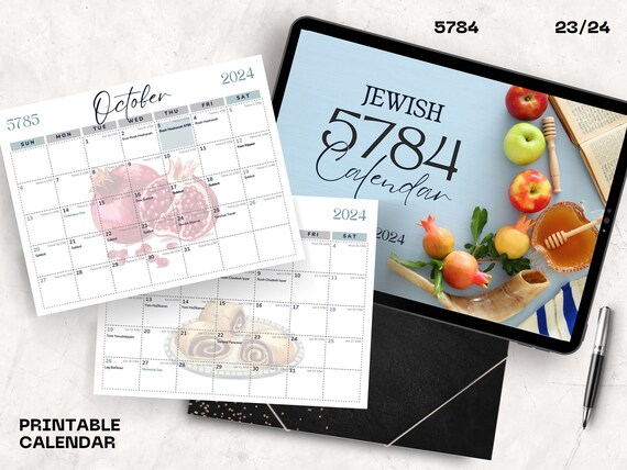 Jewish Calendar 2023 2024 Rosh Hashanah New Year 5784 Jewish Gift 16 Month  Wall Calendar Hebrew Holidays Monthly Planner Biblical Calendar - Etsy