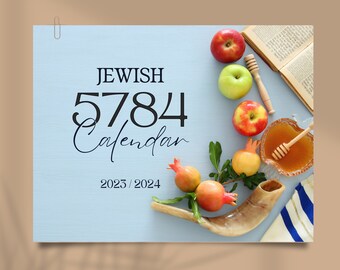 Jewish Calendar Print Out 5783 2022-2023 - Etsy