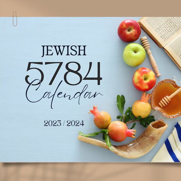 Jewish Calendar 2023 2024 Rosh Hashanah New Year 5784 Jewish Gift 16 Month Wall Calendar Hebrew Holidays Monthly Planner Biblical Calendar