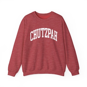 Felpa Chutzpah Felpa ebraica Felpa ebraica Felpa con cappuccio Israele Regalo Judaica Orgoglio ebraico Am Yisrael Chai Supporto Judaica Israele Heather Sport Scarlet Red
