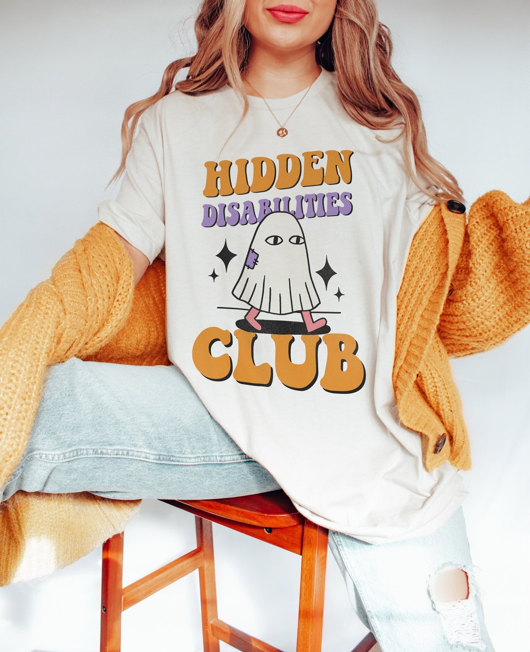 Hidden Disabilities Club T-shirt Disability Awareness Tee Cute Ghost ...