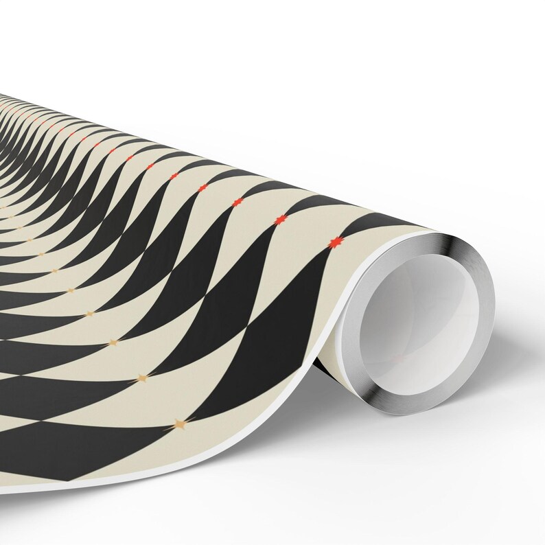 Black Checkered Wrapping Paper Roll Boho Gift Wrapping Black Diamond Wrapping Paper Preppy Wrapping Gift Wrap for Weddings and Birthday Tile image 2