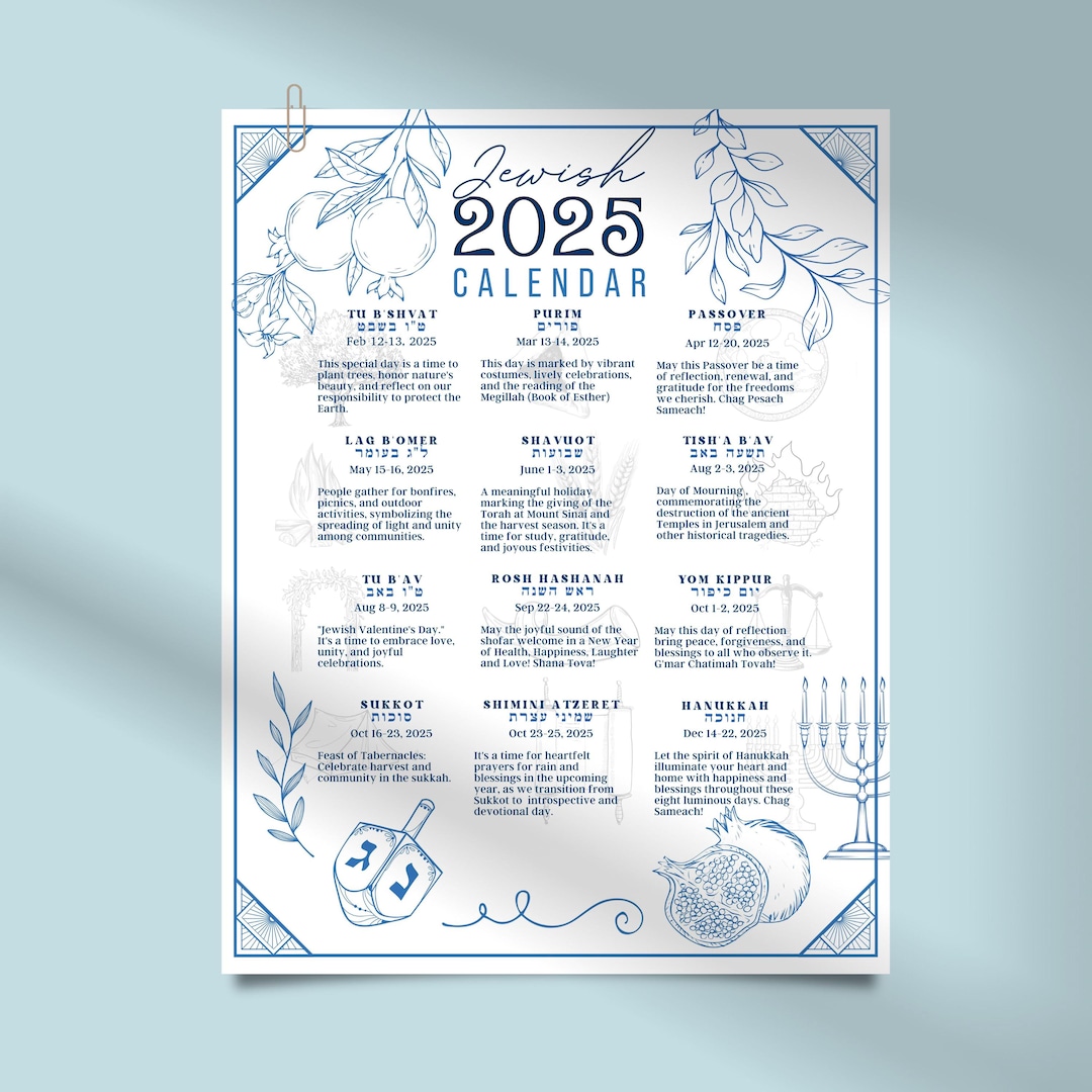 Jewish Calendar 2025 Poster Jewish Gift New Year 5785 Rosh Hashanah 5786 12 Month Wall Calendar Hebrew Holidays Monthly Biblical Calendar - Etsy jewish-calendar-2025-poster-jewish-gift-new-year-5785-rosh-hashanah-5786-12-month-wall-calendar-hebrew-holidays-monthly-biblical-calendar-etsy