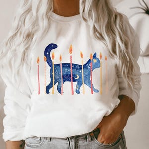 Hanukkah Sweater Cat Hanukkah Shirt Hannukah Sweater Hannukah Sweatshirt Chanukah Sweater Jewish Hanukkah gifts Hanukkah Pajamas חנוכה