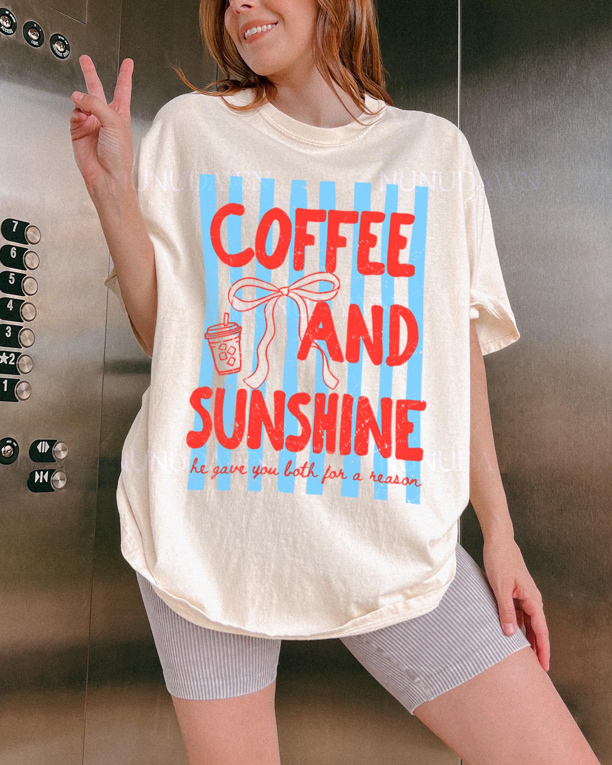Iced Coffee Sunshine Shirt Comfort Colors Tee Retro Summer Graphic Tshirt Coffee Lover Gift Trendy Women Shirt